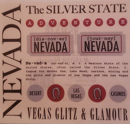 Srm press  - say it with stickers sheet - state sheet - Nevada