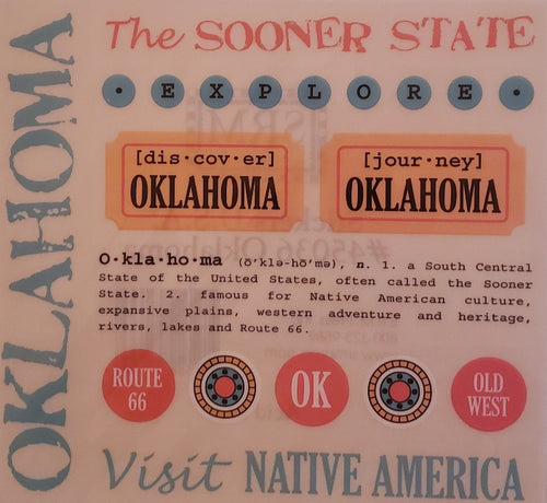 Srm press  - say it with stickers sheet - state sheet - Oklahoma