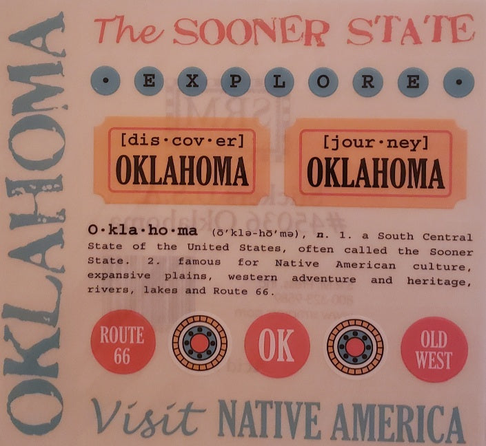 Srm press  - say it with stickers sheet - state sheet - Oklahoma