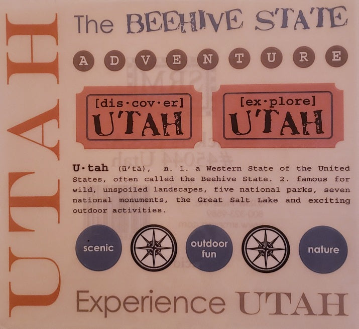 Srm press  - say it with stickers sheet - state sheet - Utah