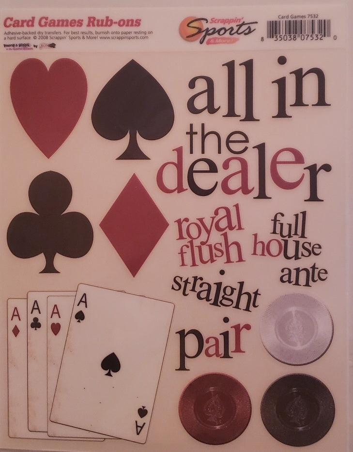 Scrappin' sports and more - rub on sheet  - card games