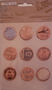 TPC studio The paper company - wood seals stickers - time to travel