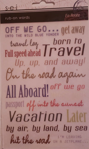 SEI - rub ons - en route words travel