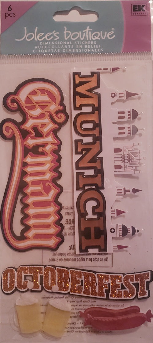 Jolee's Boutique a touch of Dimensional Sticker  - large pack - Germany Munich Octoberfest