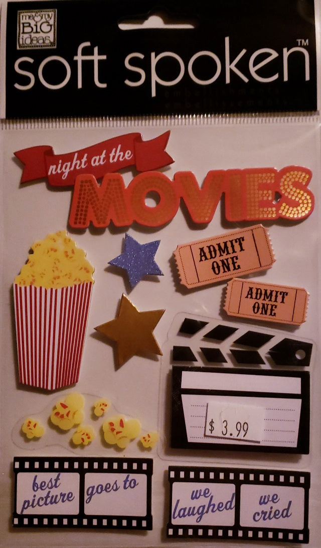 Me and my big ideas MAMBI - 1 dimensional sticker sheets - soft spoken Night at the movies