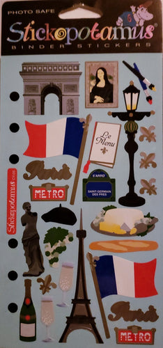 Sticko  - flat sticker sheets - Paris blue background