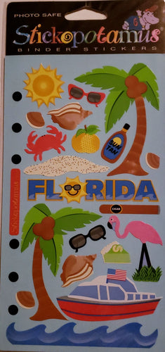 Sticko  - flat sticker sheets - Florida 3 blue background