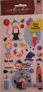 Sticko  - flat sticker sheets - clowns