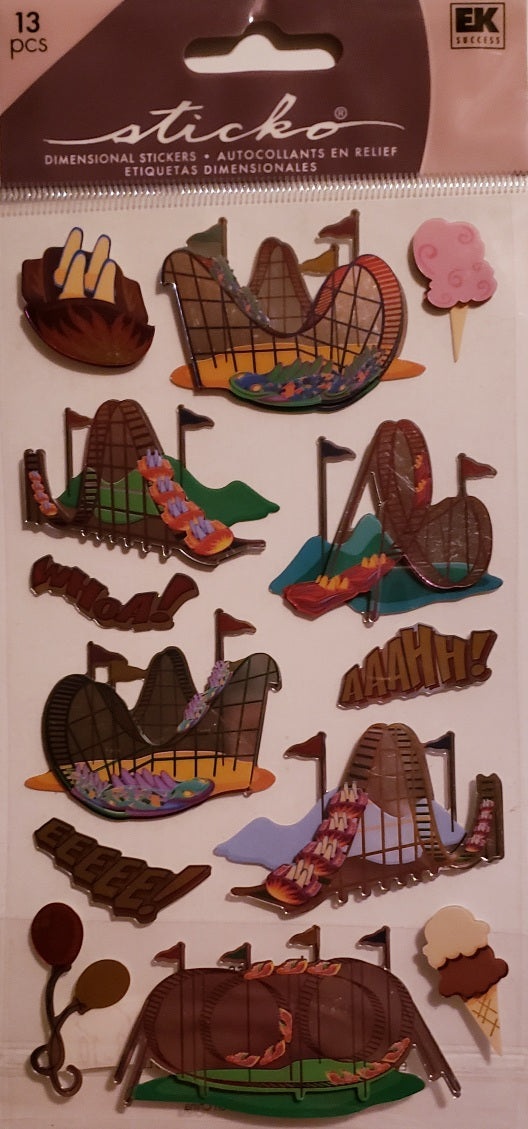Sticko  - dimensional sticker sheets - roller coaster