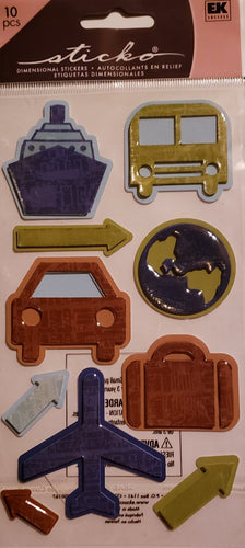 Sticko  - dimensional sticker sheets - travel pictograms