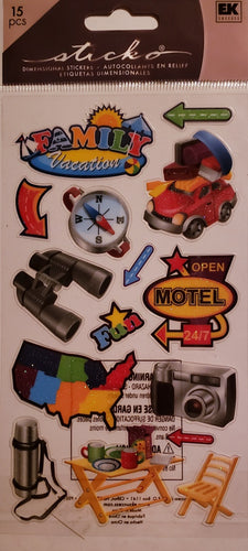 Sticko  - flat sticker sheets - family vacation glitter