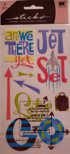 Sticko  - flat sticker sheets - travel arrows glitter