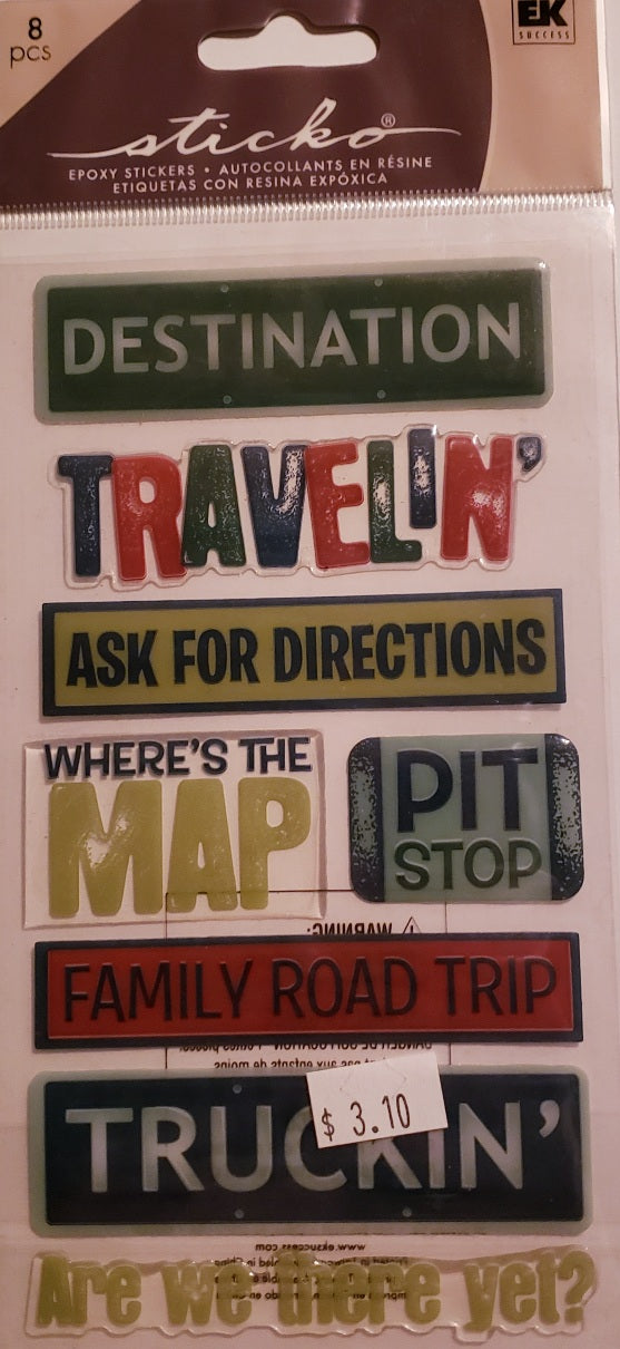 Sticko  - epoxy sticker sheets - travelin