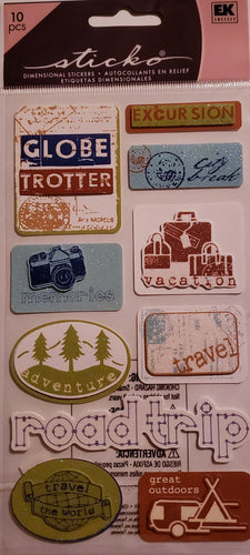 Sticko  - dimensional sticker sheets - travel signs