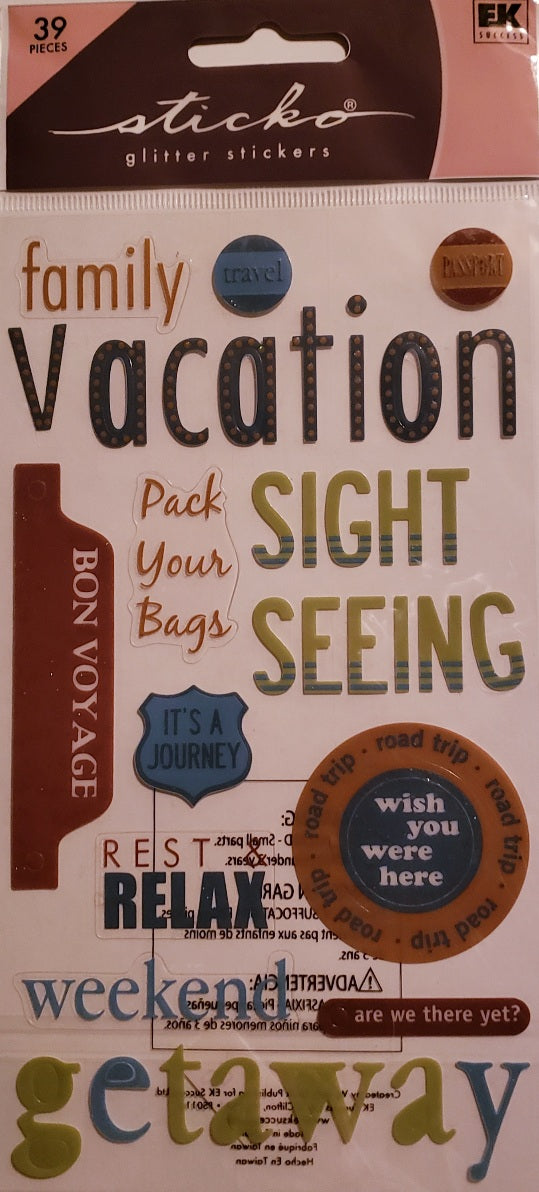 Sticko  - flat sticker sheets - vacation glitter