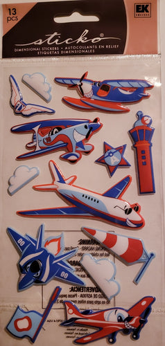 Sticko  - dimensional sticker sheets - puffy funny planes