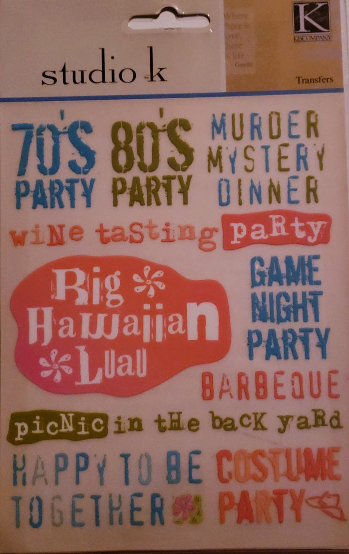K and Company -  studio K rub ons sticker - parties and Friends