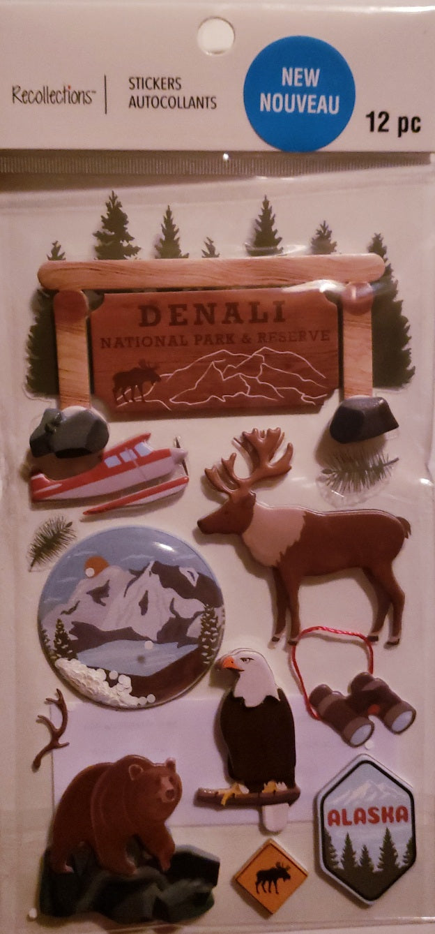 Recollections -  dimensional sticker - Denali national park Alaska