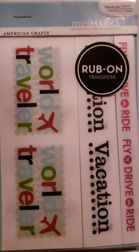 American crafts AC -  rub ons book  - minimarks traveler