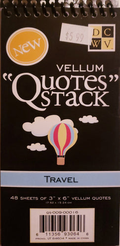 DCWV Die cuts with a view -  quotes stack - vellum Travel