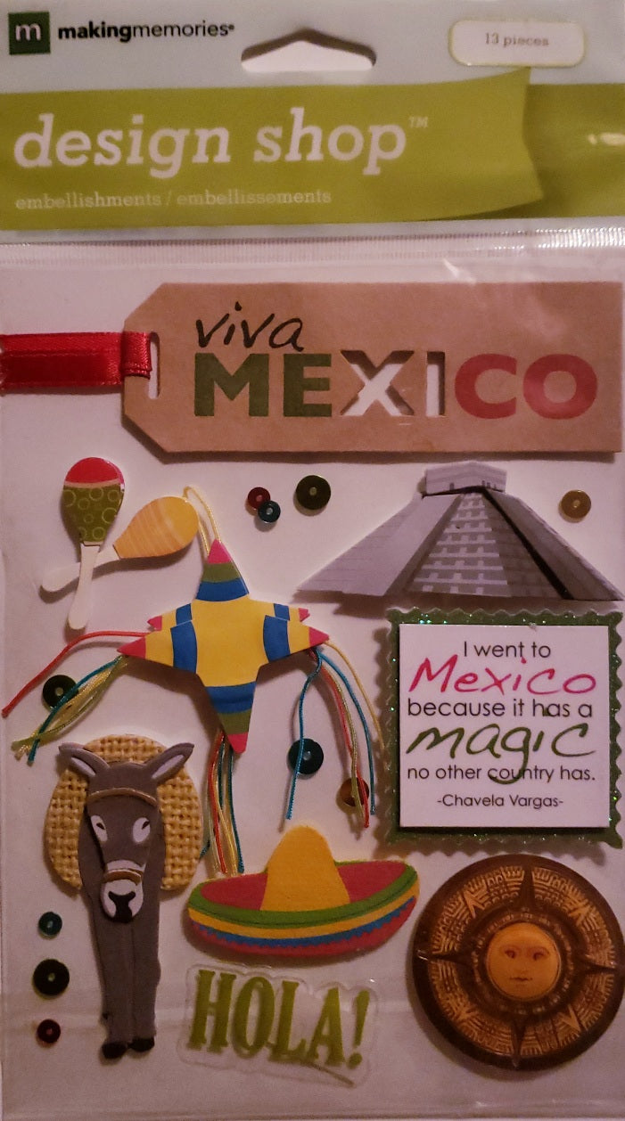 Making Memories -  design shop dimensional sticker sheet - Mexico