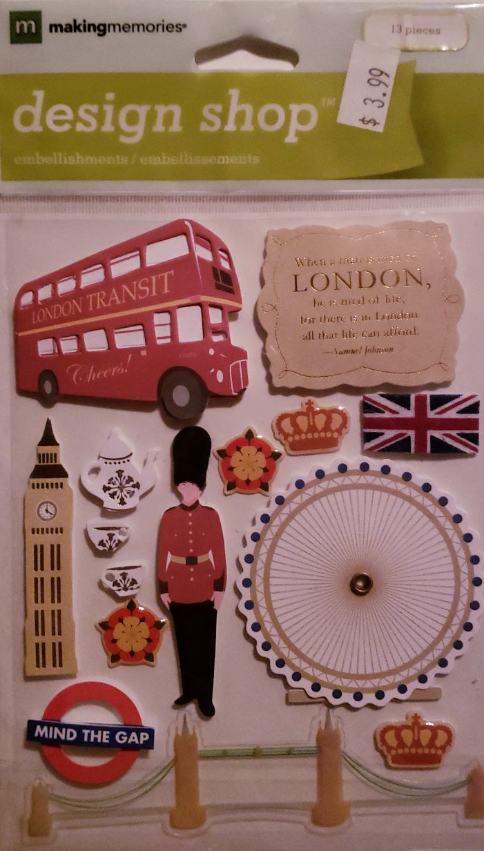 Making Memories -  design shop dimensional sticker sheet - London