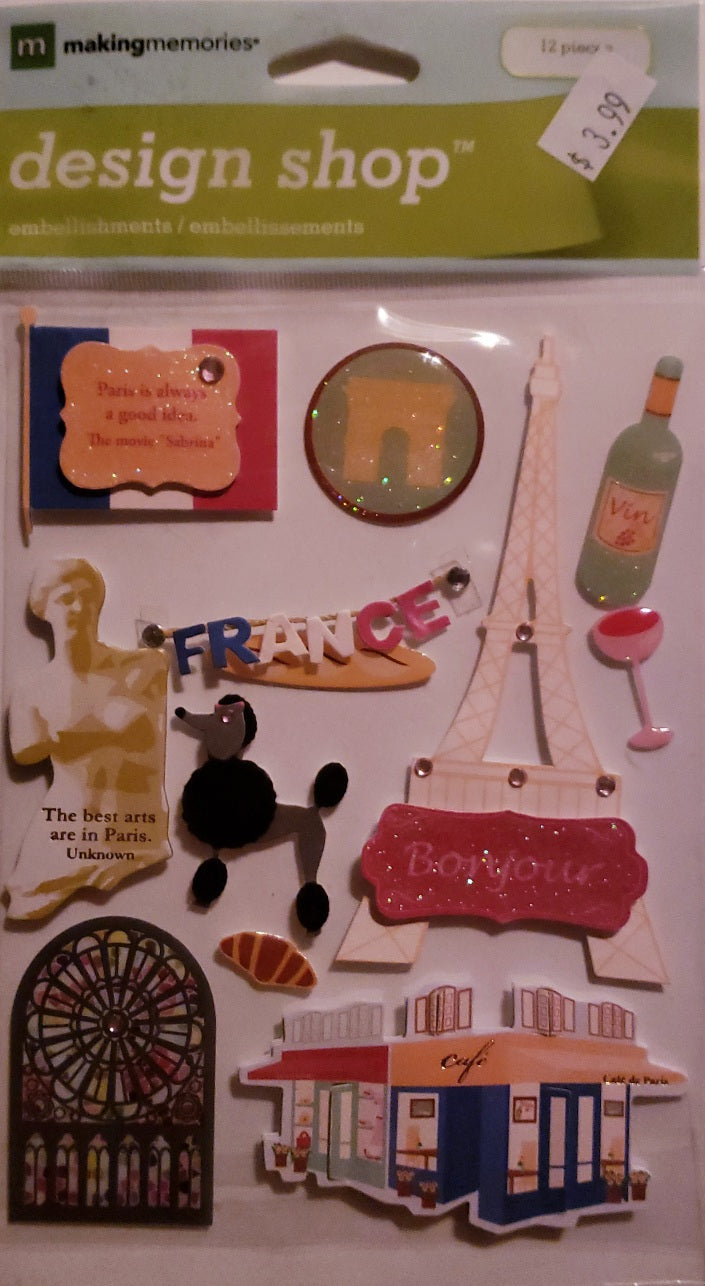 Making Memories -  design shop dimensional sticker sheet - France