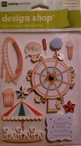 Making Memories -  design shop dimensional sticker sheet - places Amusement park