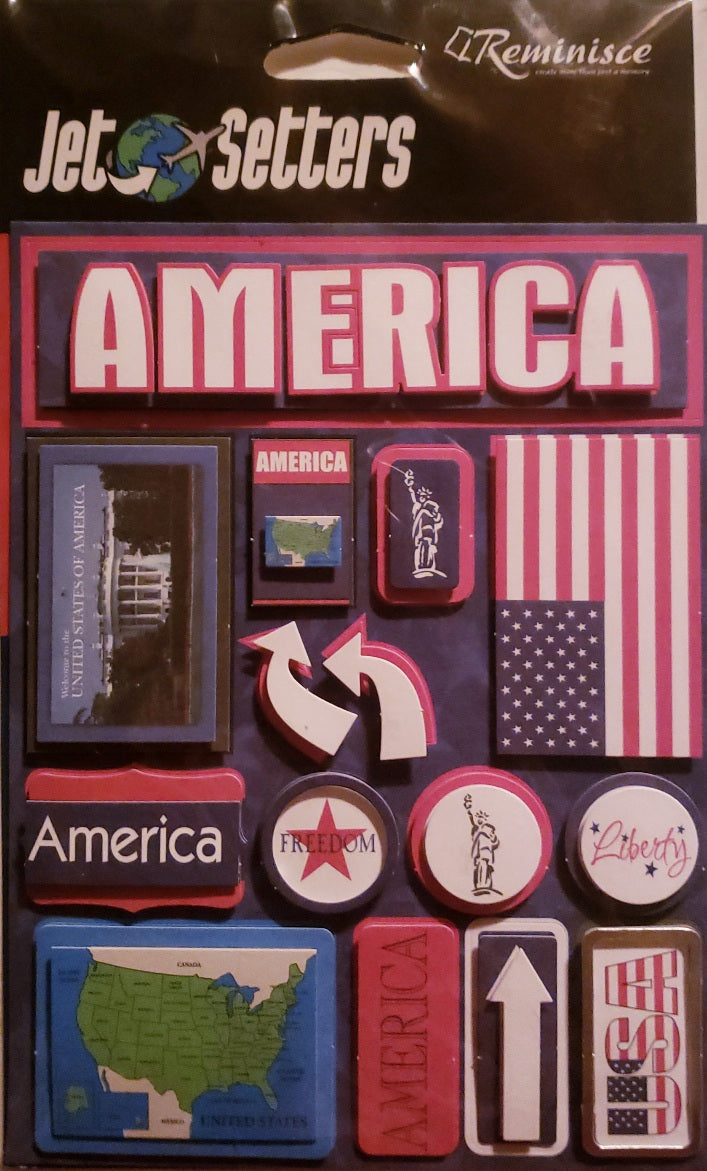 Reminisce -  dimensional sticker - Jet setters America