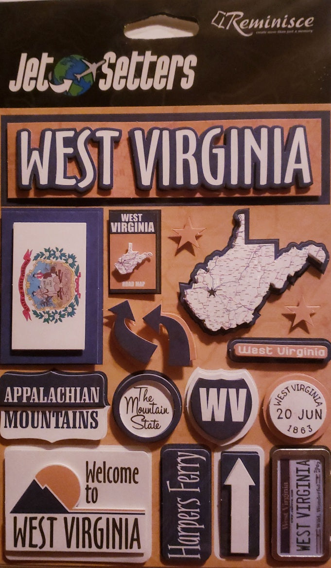 Reminisce -  dimensional sticker - Jet setters West Virginia