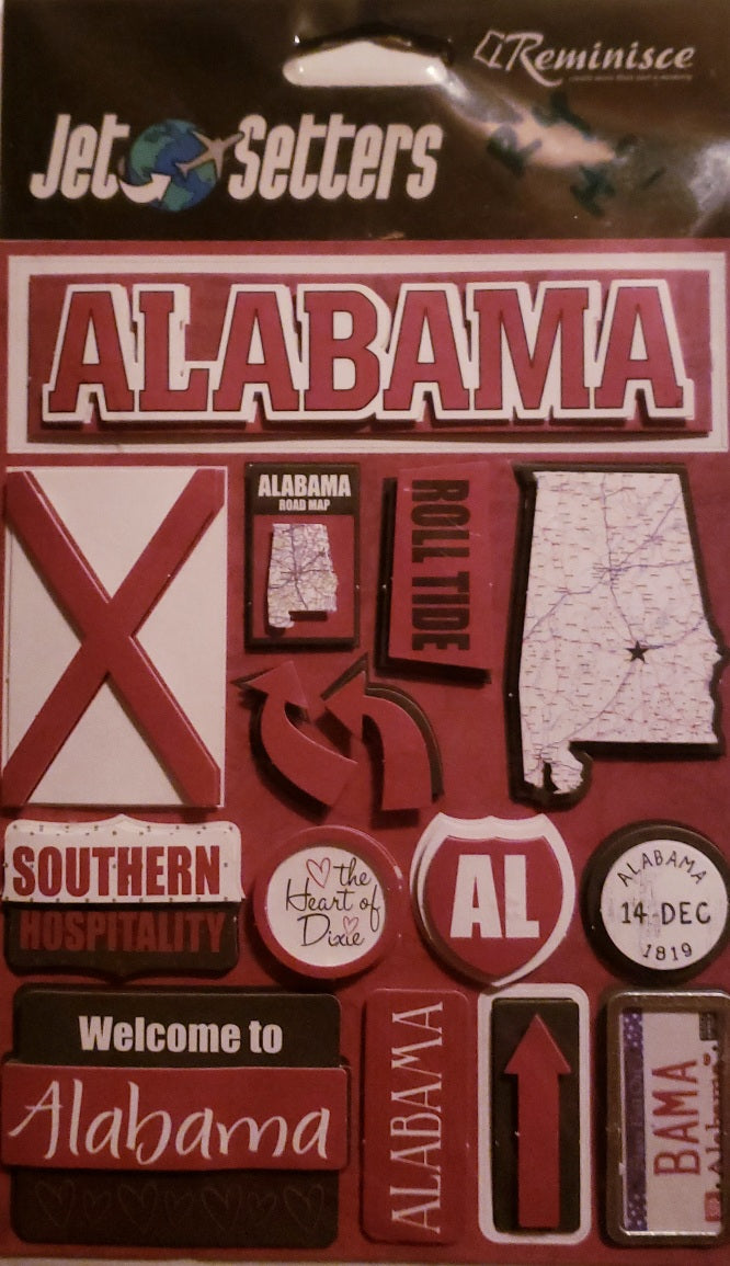 Reminisce -  dimensional sticker - Jet setters Alabama