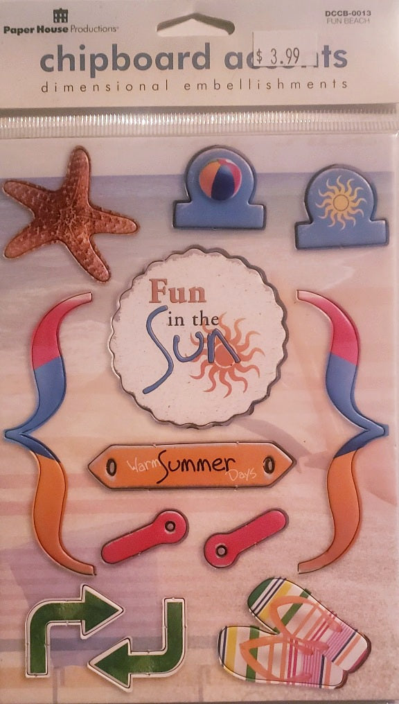 The paper house - chipboard stickers - fun beach