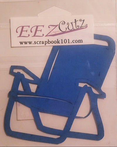 Eez cuts  - laser cut   -  beach chair blue silhouette