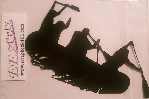 Eez cuts  - laser cut   - white water rafting black silhouette