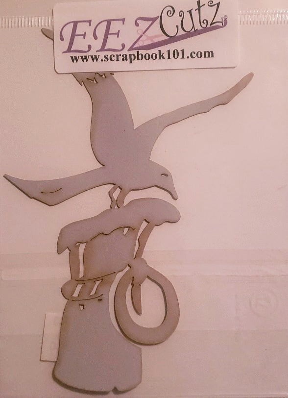 Eez cuts  - laser cut   - seagull - grey silhouette