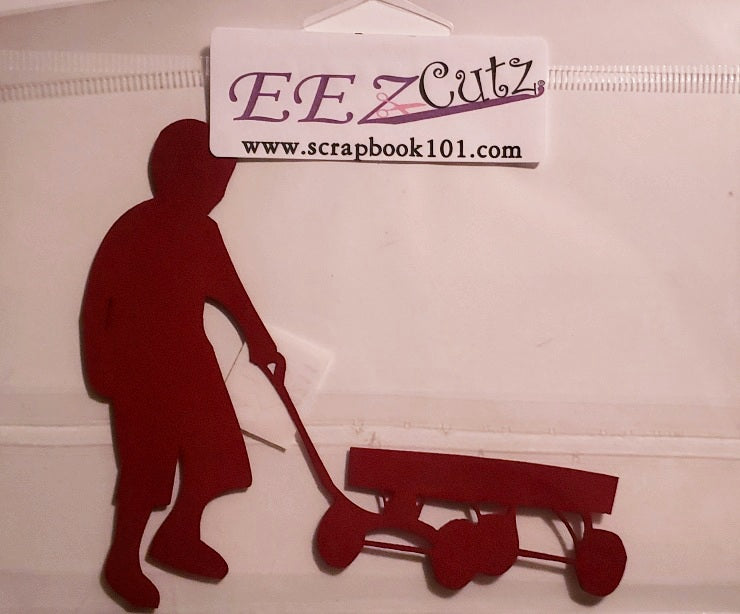 Eez cuts  - laser cut   - boy and red wagon