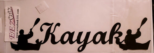 Eez cuts  - laser cut   -  title kayaking black silhouette