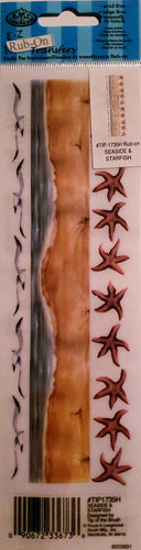 Royal Langnickel - rub on transfers - seaside and starfish