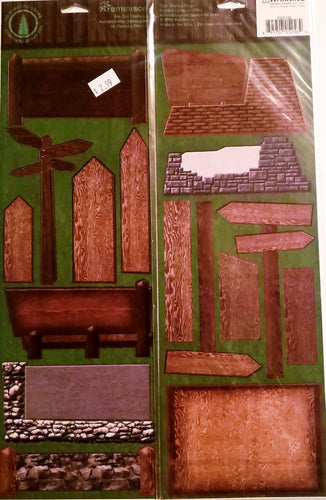 Reminisce -  cardstock sticker - the great outdoors brown log wooden signs