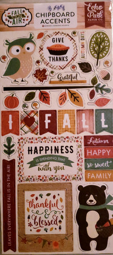Echo park chipboard accents stickers - fall is in the air