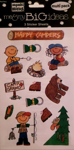 Me and my big ideas MAMBI mini kids - 3 sticker sheets - happy campers