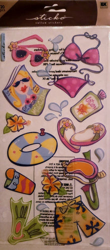Sticko - x large  flat sticker sheet - lg lifes a beach