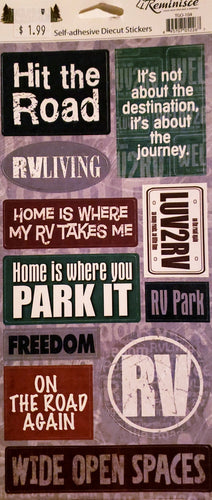 Reminisce -  cardstock sticker sheet -  the great outdoors rv
