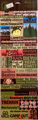 Reminisce -  cardstock sticker - the great outdoors words and sayings quotes