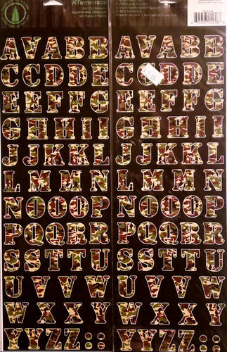 Reminisce -  cardstock sticker - the great outdoors camo letters alphabet