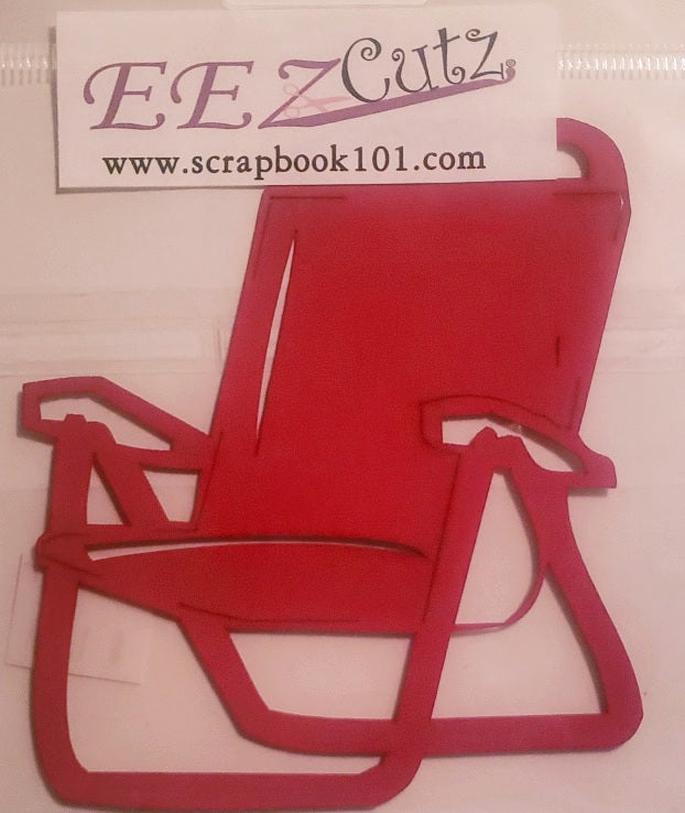 Eez cuts  - laser cut   -  beach chair red silhouette