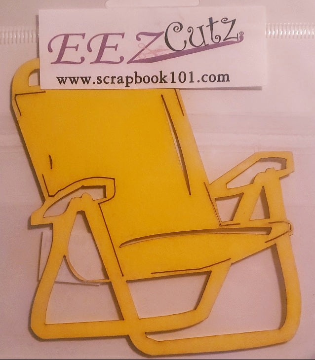 Eez cuts  - laser cut   -  beach chair yellow silhouette