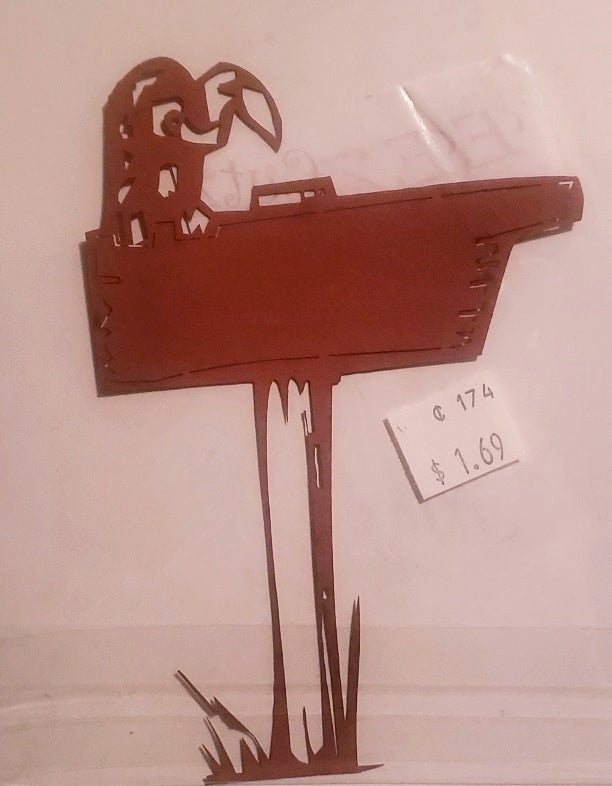 Eez cuts  - laser cut   - wooden vulture sign brown silhouette