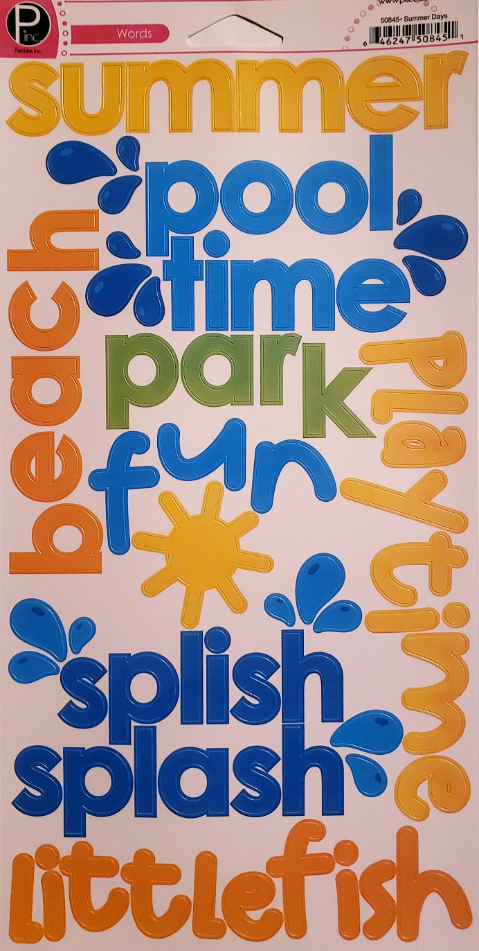 Pebbles Inc -  cardstock sticker - summer days words