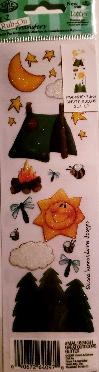 Royal Langnickel - rub on transfers - great outdoors glitter